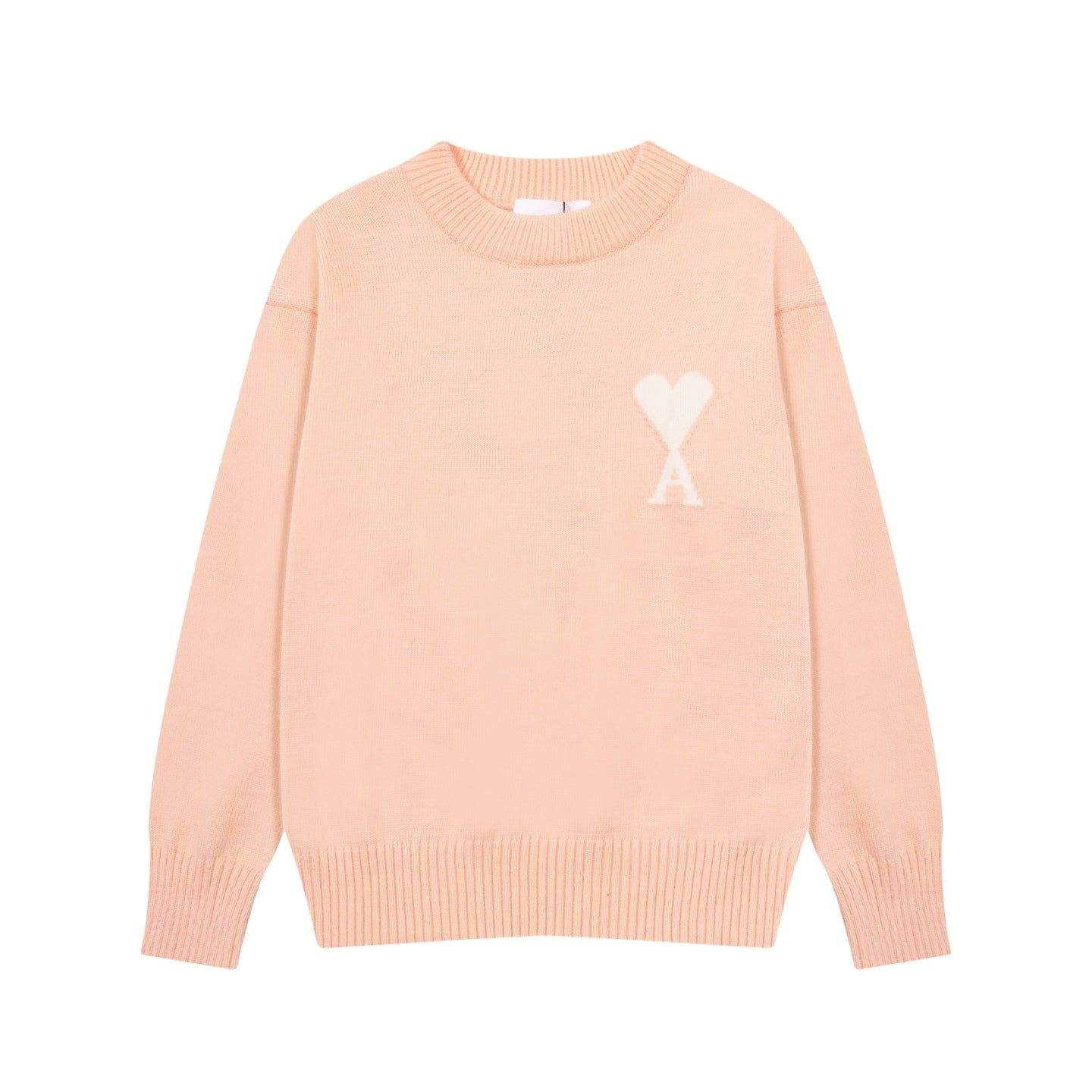 White Heart Embroidered Crewneck Sweater