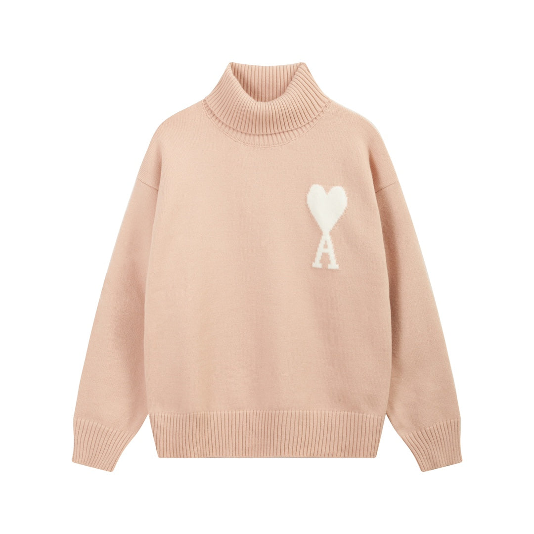 Large Heart Turtleneck Sweater ¨C Unisex