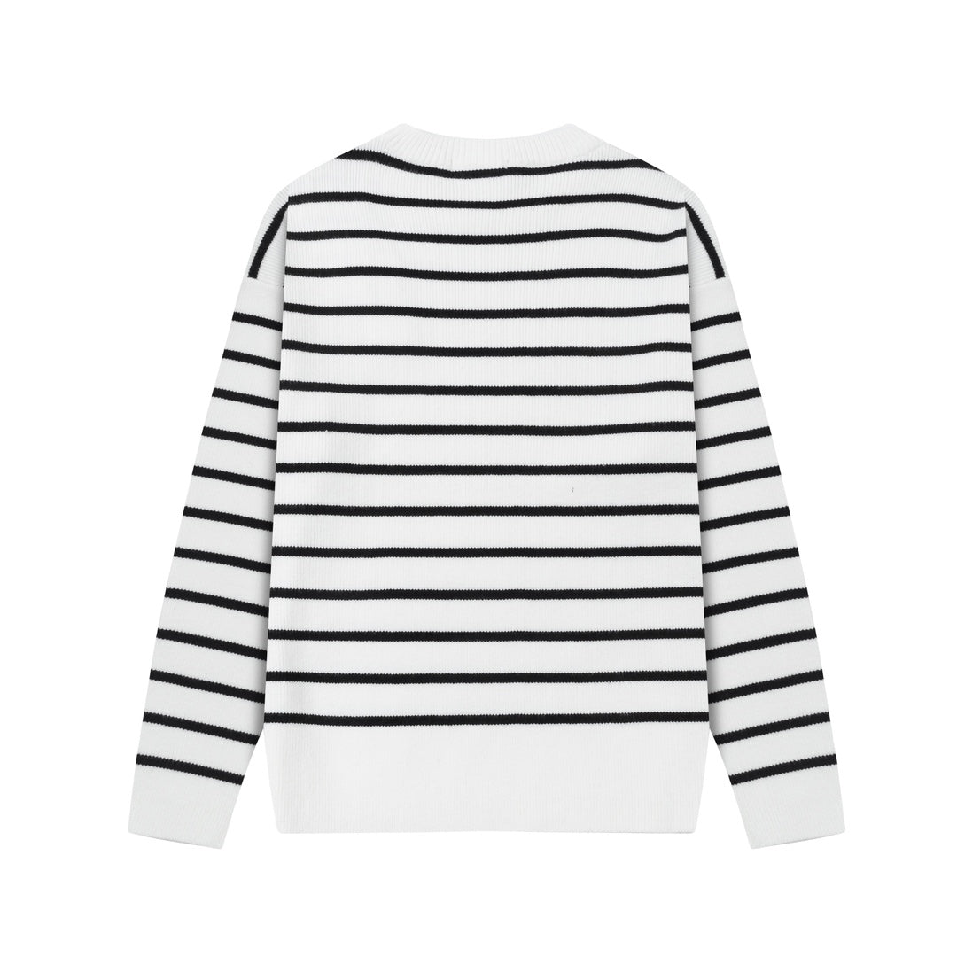 AMI Paris Striped Wool-Blend Sweater