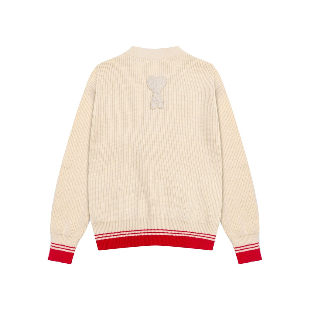 Striped V-Neck Knit Cardigan ¨C Unisex