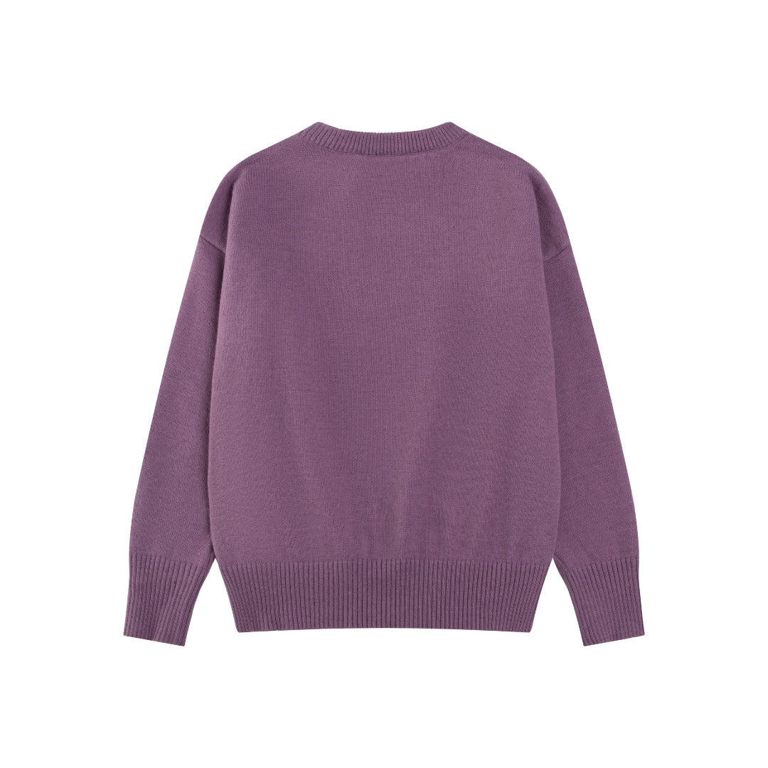 Jacquard Heart Crew Neck Sweater