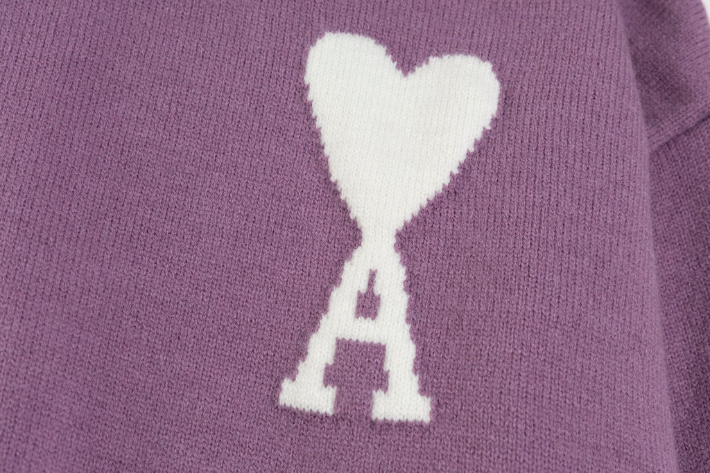 Jacquard Heart Crew Neck Sweater