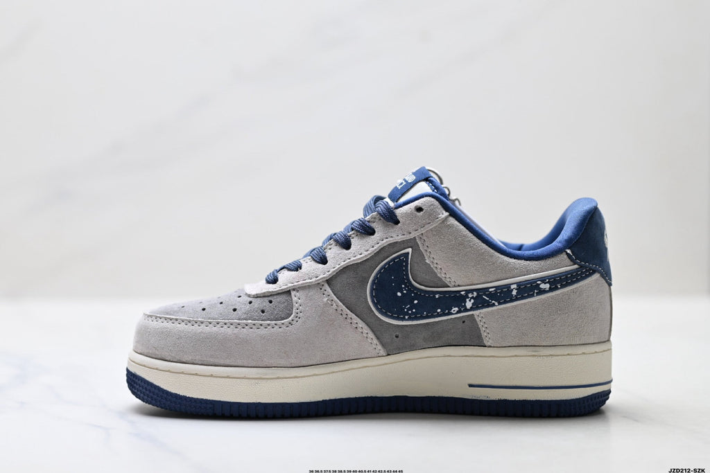Nike Air Force 1 '07 LV8 Graphic Low-Top Sneakers – Grey/Navy