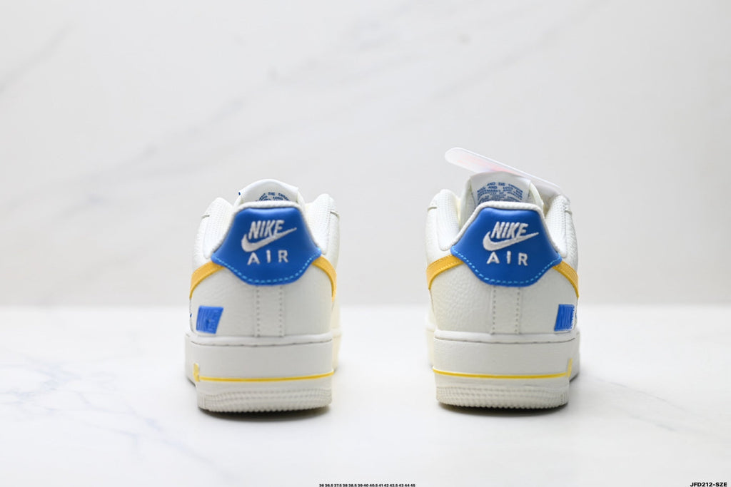 Nike Air Force 1 '07 LV8 Low-Top Sneakers – White/Yellow/Blue