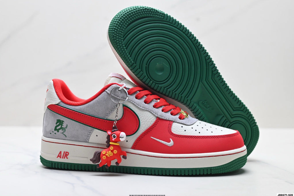 Nike Air Force 1 '07 LV8 Lunar New Year Low-Top Sneakers – Red/White/Green
