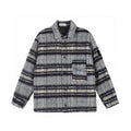 Stone Island Heavyweight Wool-Blend Plaid Badge Lapel Coat