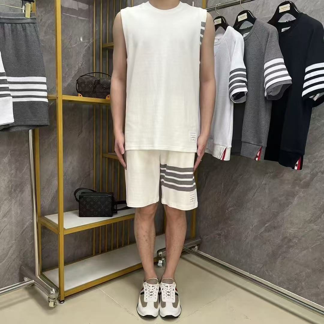 sleeveless T-shirt by Thom Browne, product detail view