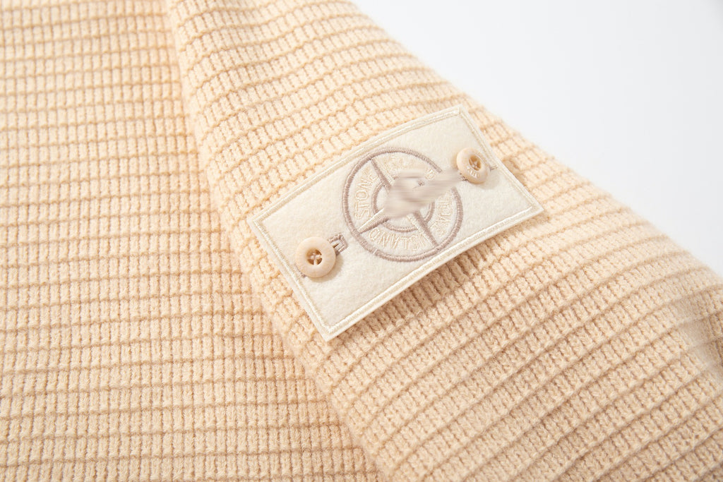 Stone Island Mock-Neck Zip-Up Knit Cardigan
