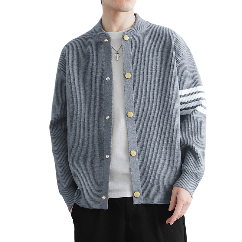 Single-Breasted Knit Sweater by Thom Browne, knitwear detail view