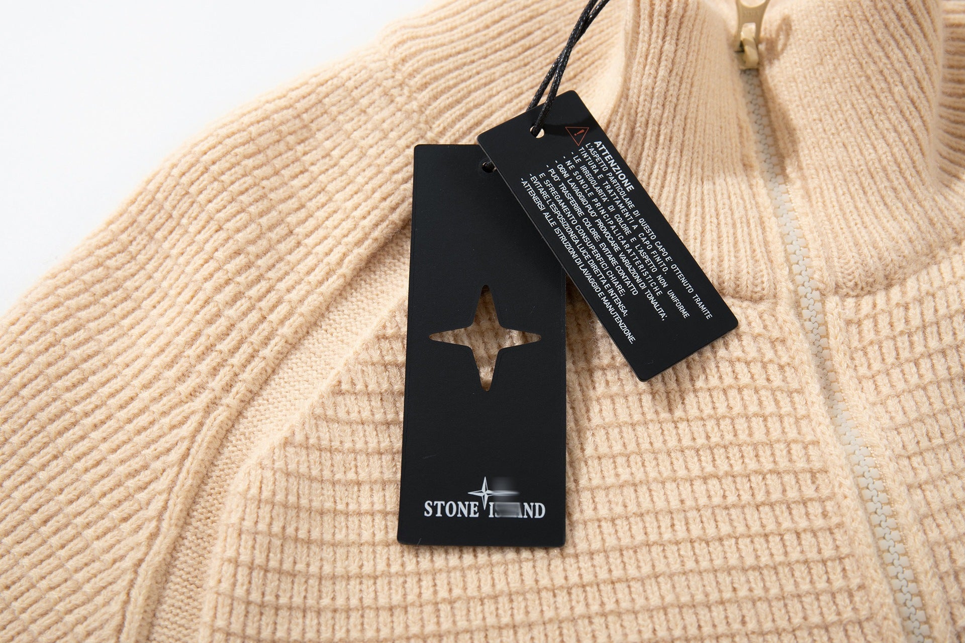 Stone Island Mock-Neck Zip-Up Knit Cardigan