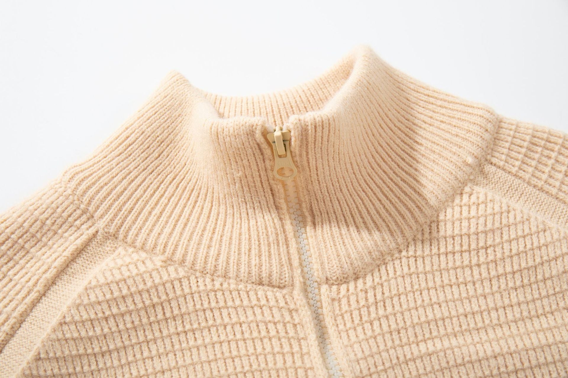 Stone Island Mock-Neck Zip-Up Knit Cardigan