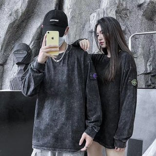 Stone Island Washed Vintage Oversized Long-Sleeve Tee