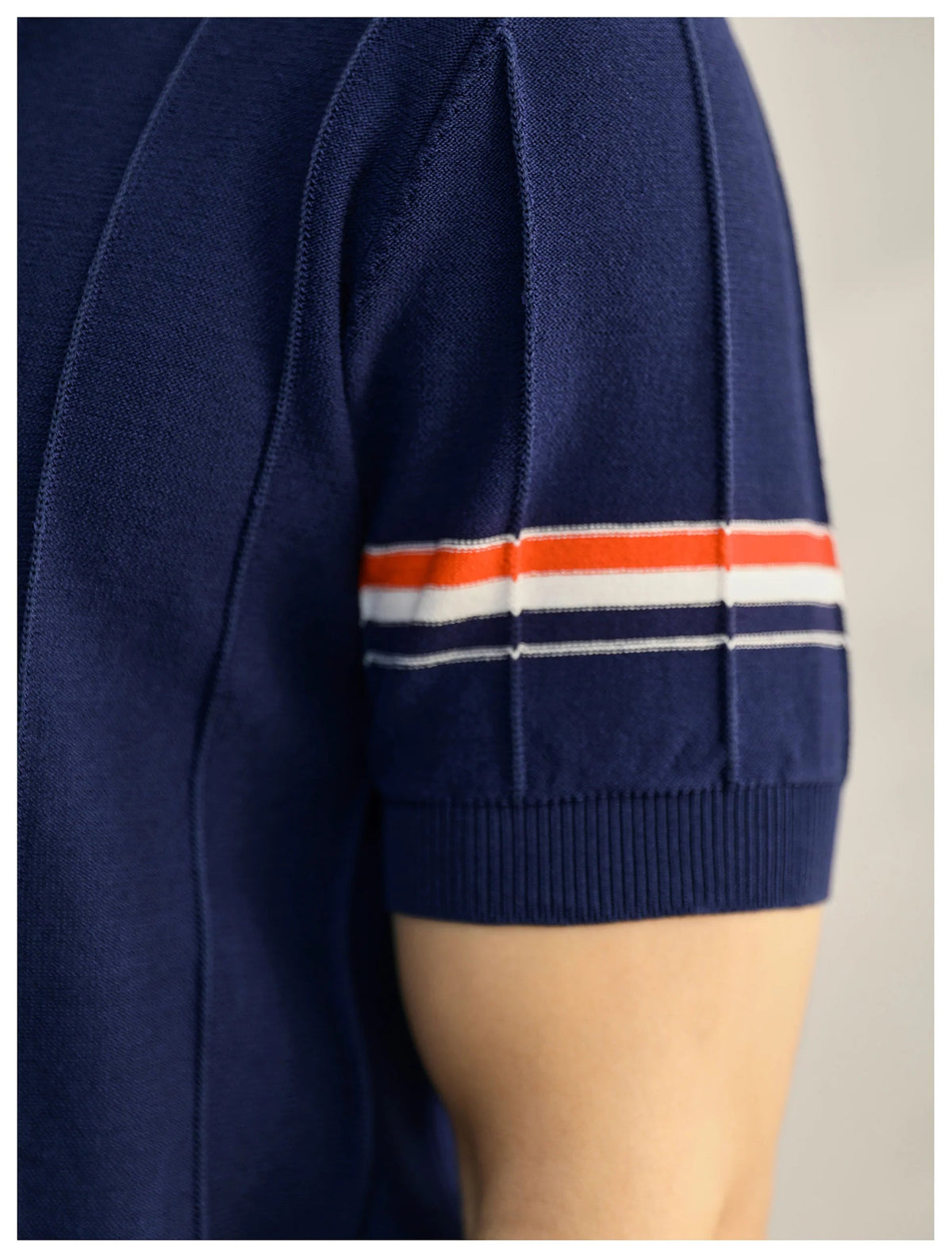 Knitted POLO shirt by Thom Browne, product detail view