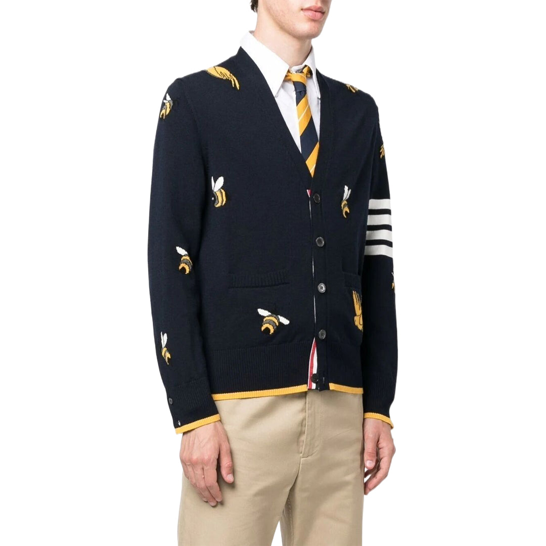 Men's Wool Cardigan by Thom Browne, knitwear detail view