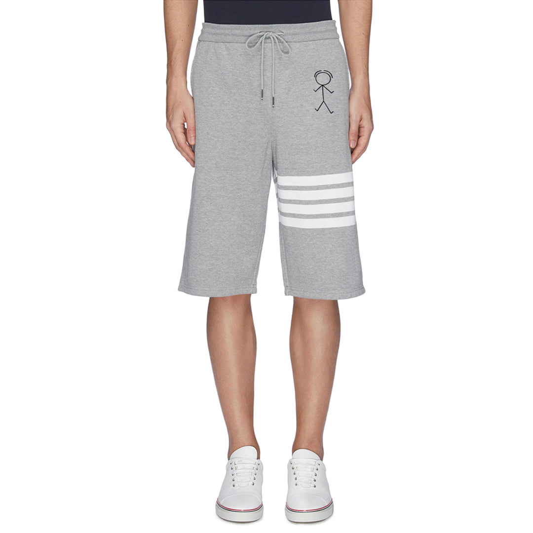 Thom Browne Style Unisex Casual Sweatpants with Signature Four-Bar Detail - Image 4