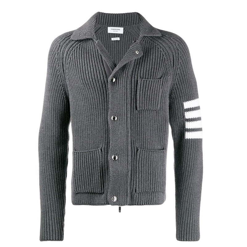 Men's Wool cardigan by Thom Browne, knitwear detail view