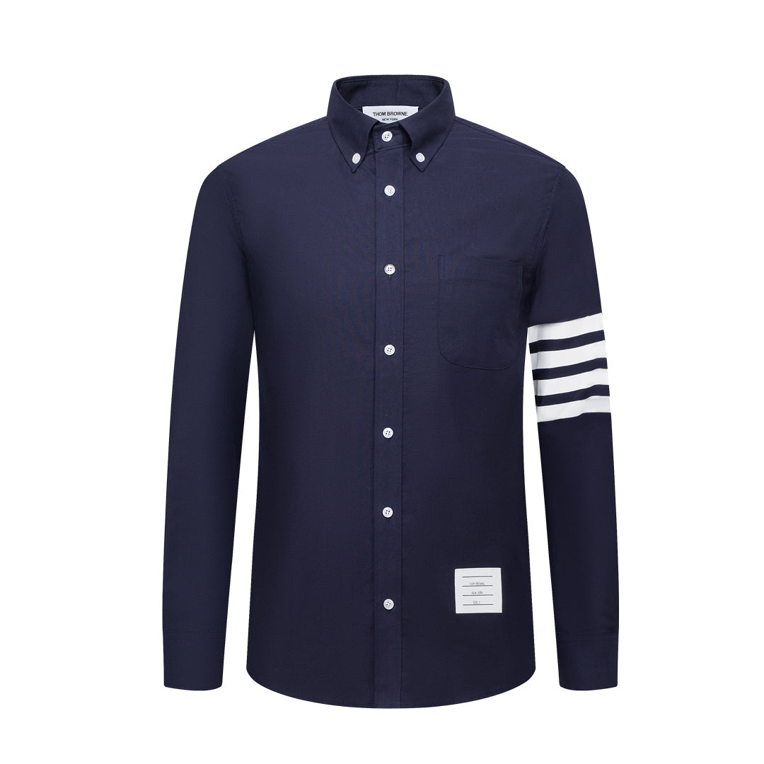 Solid shirt by Thom Browne, shirt detail view