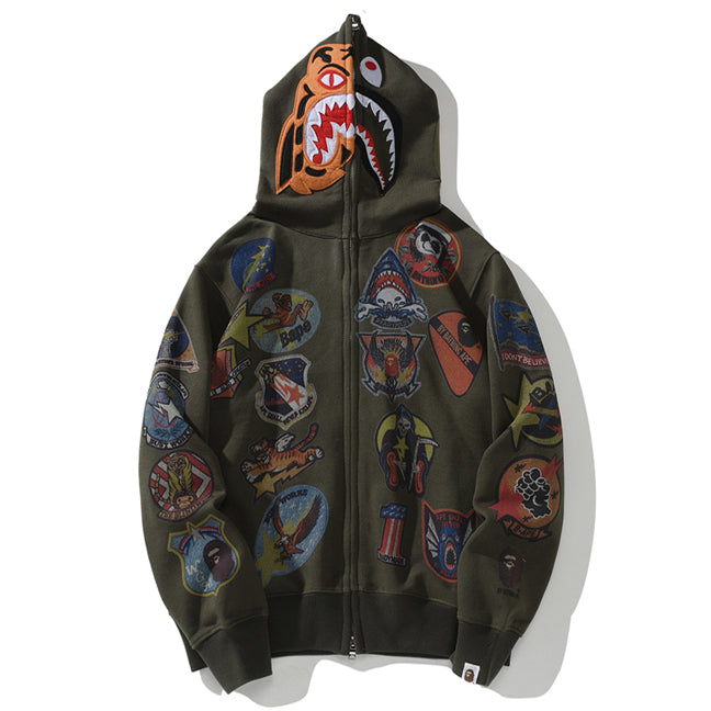 BAPE Shark Tiger Head Zipper Hoodie - image 3