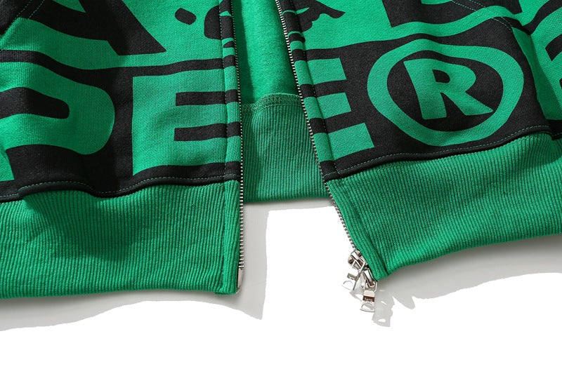 Bape Fully printed shark hooded sweatshirt zipper jacket - image 13