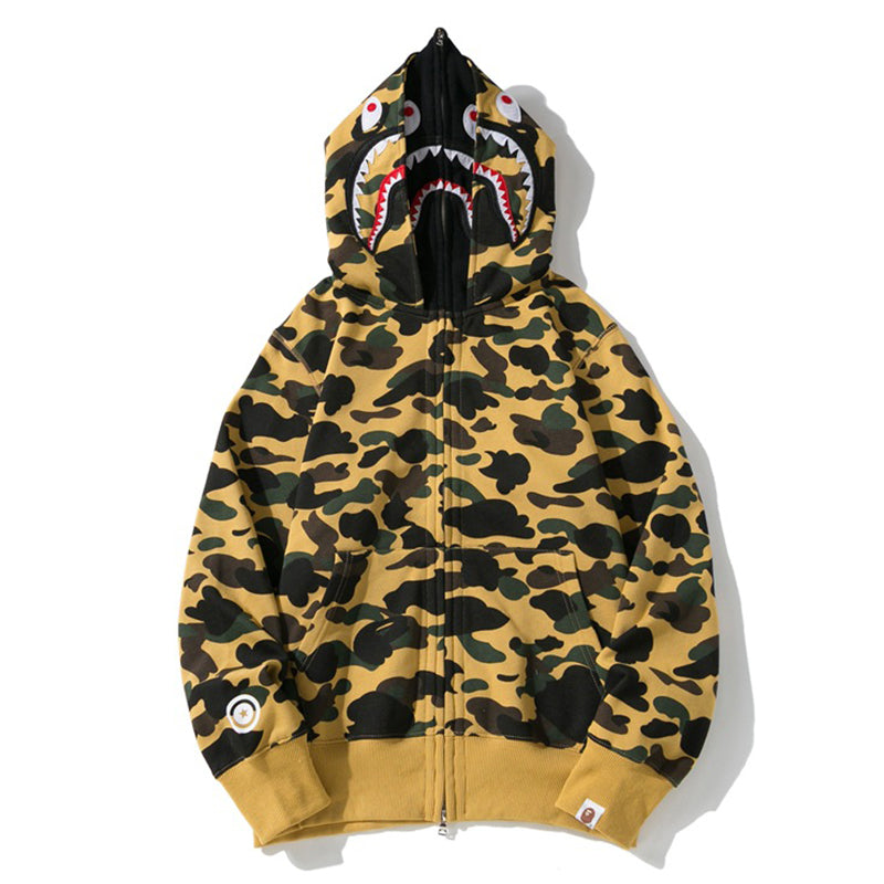 BAPE Double-Hat Camo Shark Hoodies - image 5