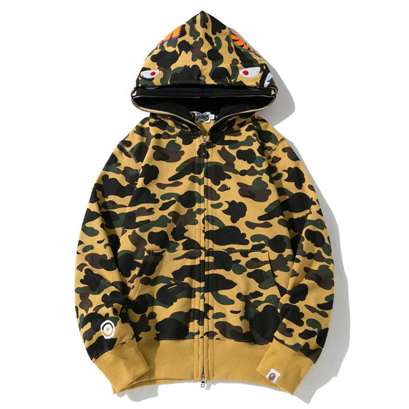 BAPE Double-Hat Camo Shark Hoodies - image 4