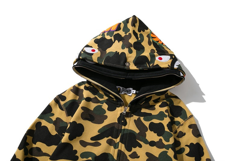 BAPE Double-Hat Camo Shark Hoodies - image 9