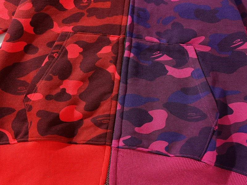 BAPE Camo Shark Zipper splicing Hoodies - image 11