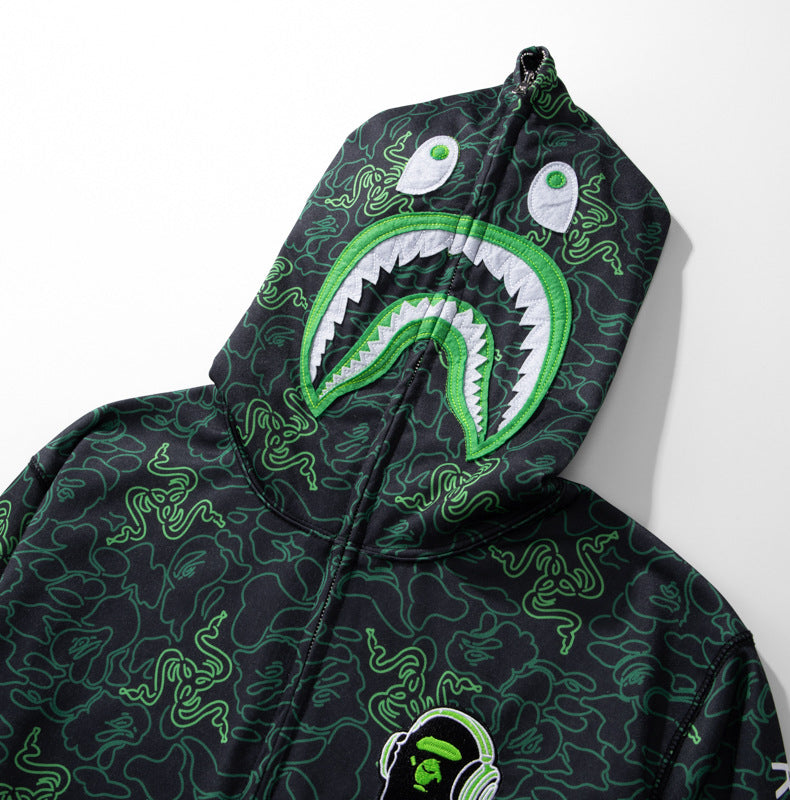 BAPE Green Shark Ape Head Hoodie - image 4