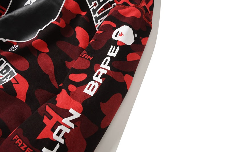 BAPE Red Camo Ape Head Hoodie - image 11