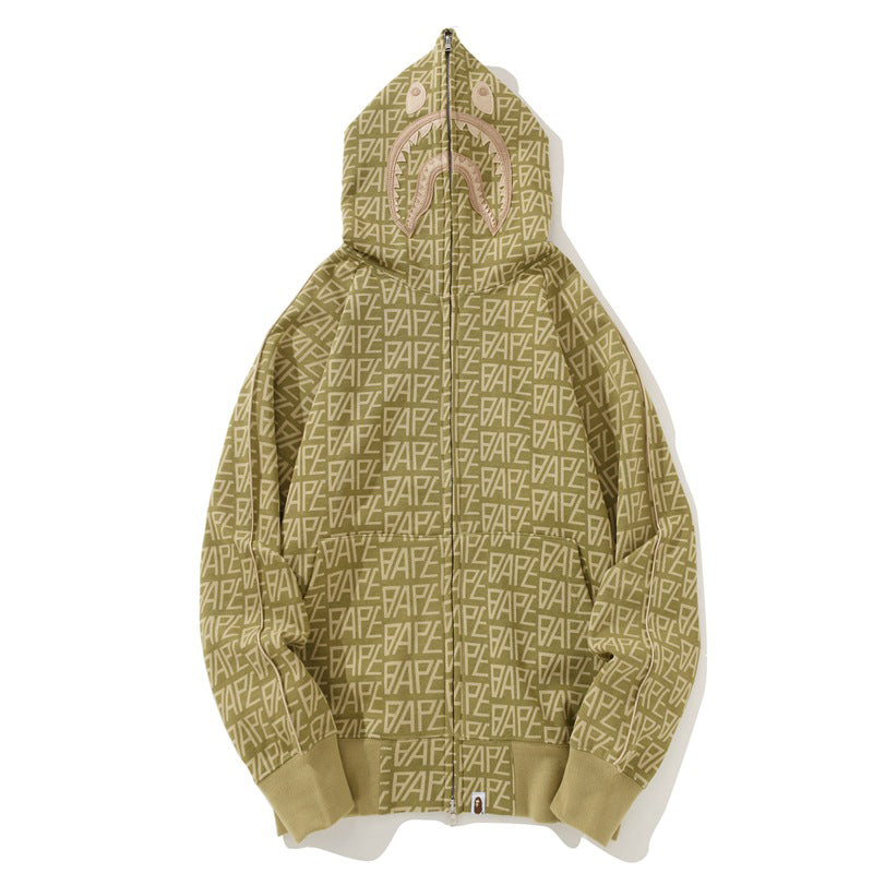 BAPE Logo Color Camo Shark Hoodie - image 3