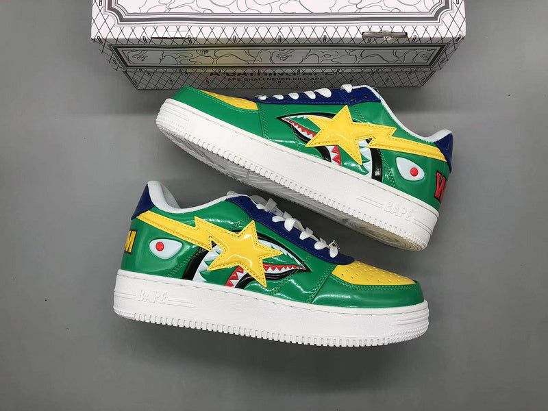 BAPE Bapesta Low M2 'Green Shark Face' - image 3