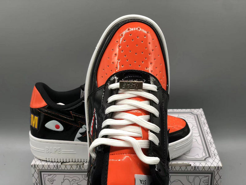 A Bathing Ape Bape Sta Low Mad Shark Black Orange - image 6