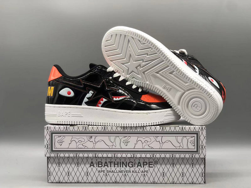 A Bathing Ape Bape Sta Low Mad Shark Black Orange - image 8