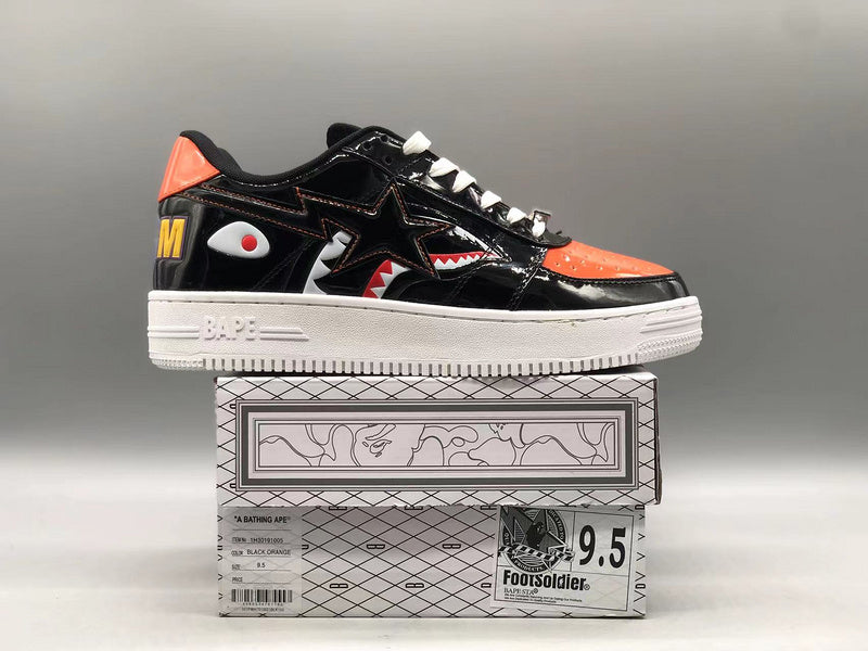 A Bathing Ape Bape Sta Low Mad Shark Black Orange - image 9