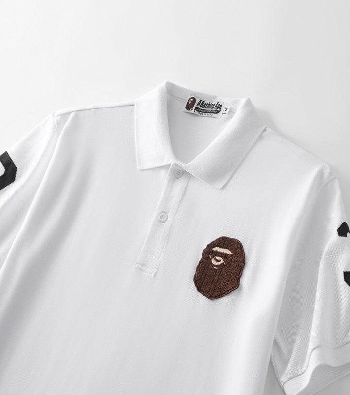 BAPE Embroidery Ape Head Logo Polo T-Shirt - image 5