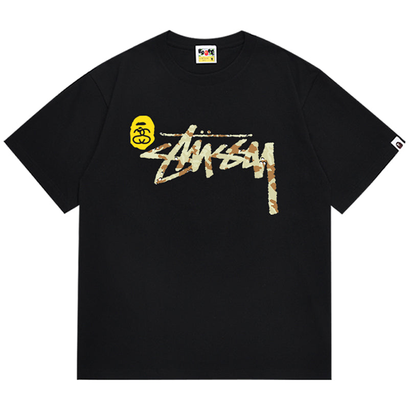 BAPEX Stussy Shark Print T-Shirt - image 1