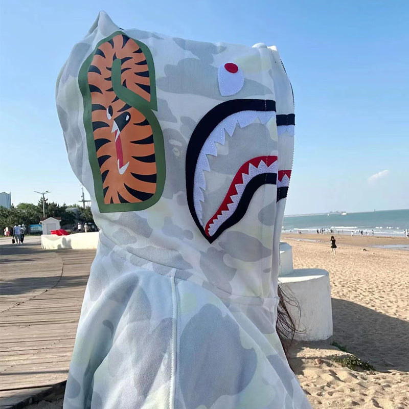 BAPE Glow Camo Shark Wide Full Zip Double Hoodies - image 7