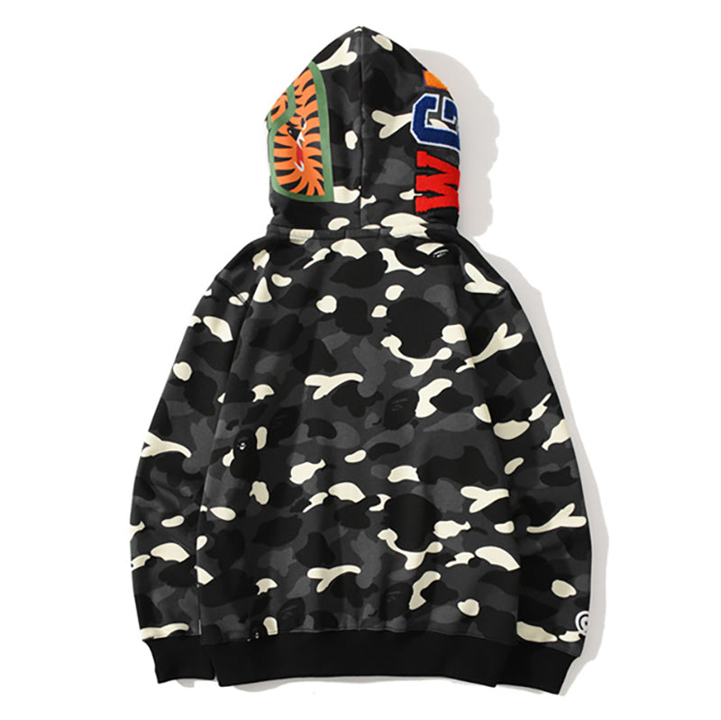 BAPE Glow Camo Shark Wide Full Zip Double Hoodies - image 2