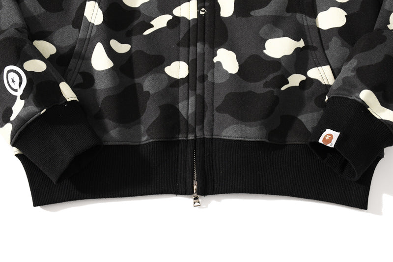 BAPE Glow Camo Shark Wide Full Zip Double Hoodies - image 13