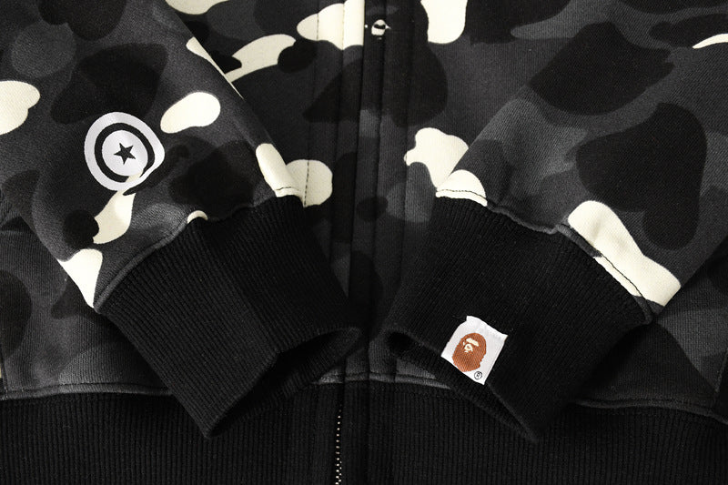 BAPE Glow Camo Shark Wide Full Zip Double Hoodies - image 15