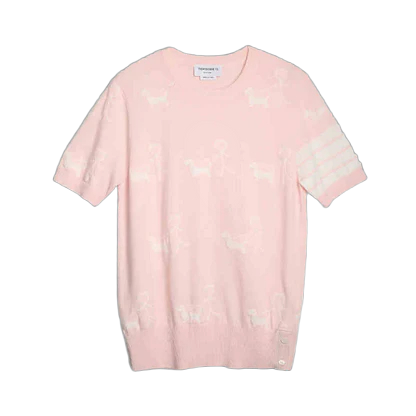 Knitted T-shirt by Thom Browne, product detail view