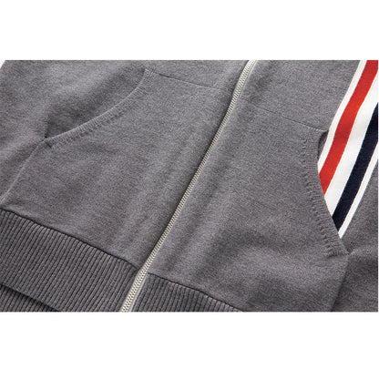 Men's Classic Four-Bar Knitwear - 100% Cotton Made in Japan by Thom Browne, garment detail view