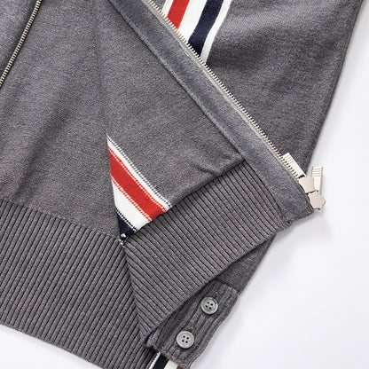 Men's Classic Four-Bar Knitwear - 100% Cotton Made in Japan by Thom Browne, garment detail view