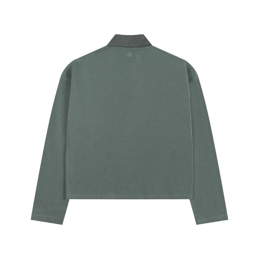 Heart Embroidery Long-Sleeve Polo Shirt ¨C 5 Colors