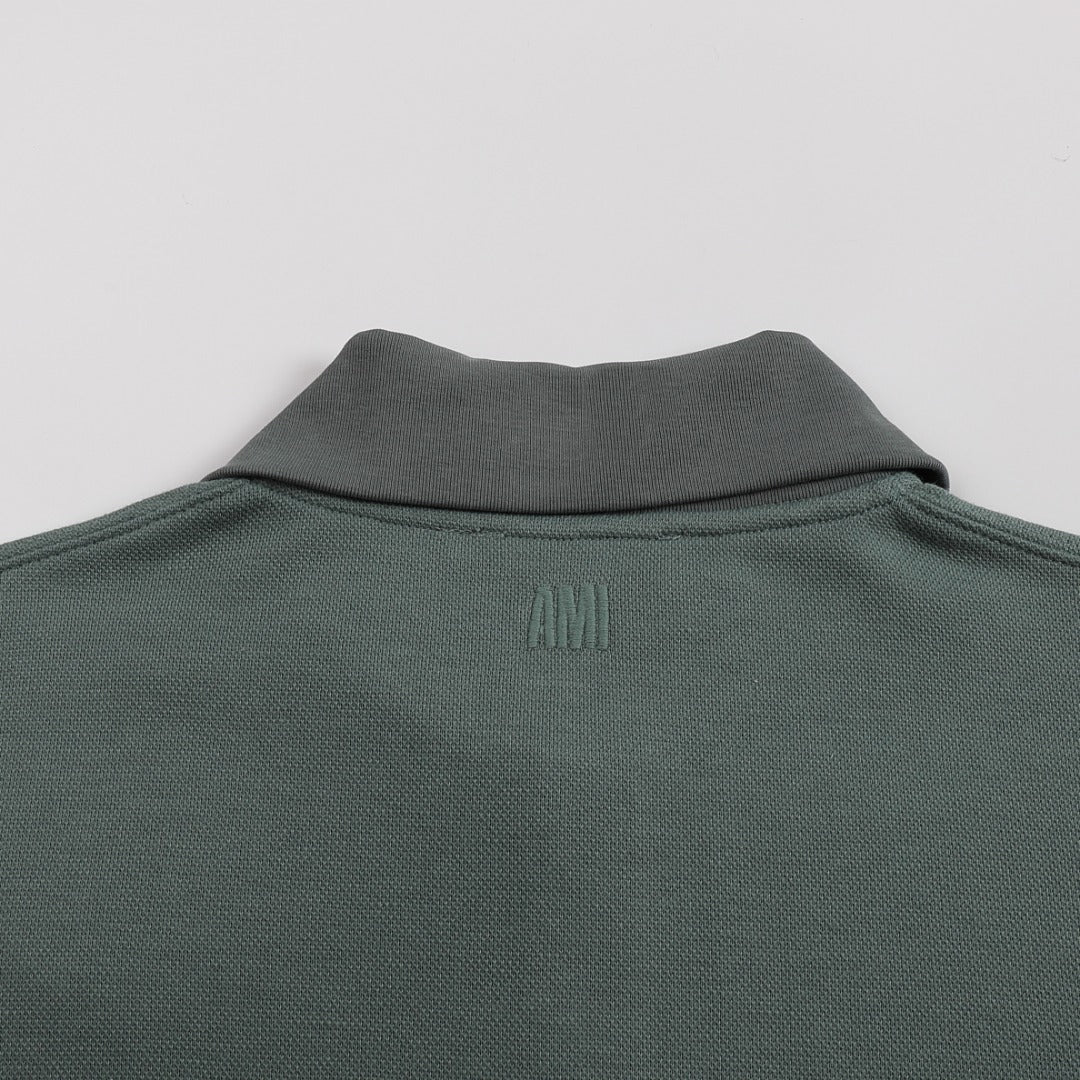 Heart Embroidery Long-Sleeve Polo Shirt ¨C 5 Colors