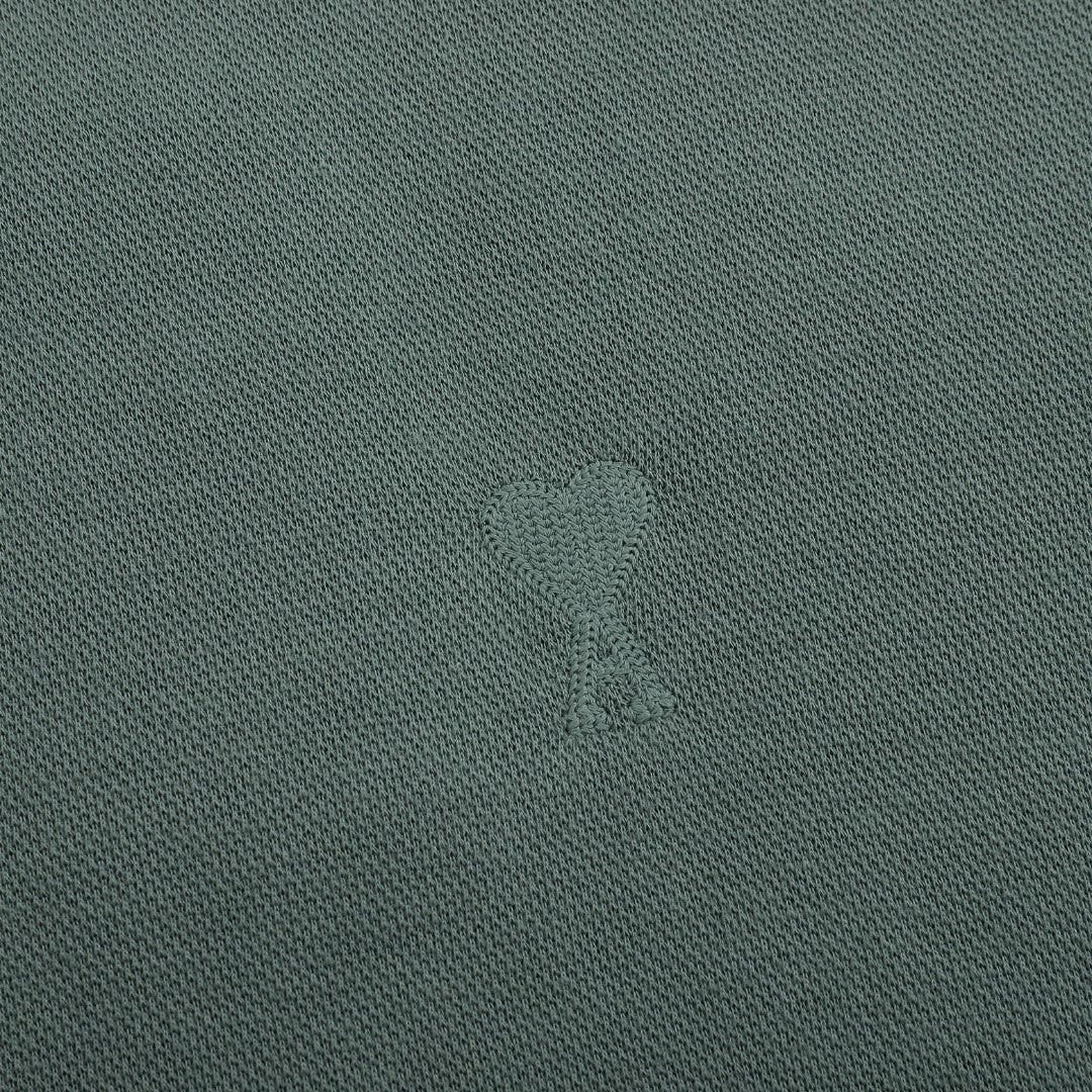 Heart Embroidery Long-Sleeve Polo Shirt ¨C 5 Colors