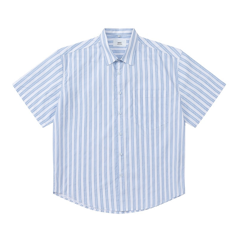 Unisex Short-Sleeve Striped Shirt