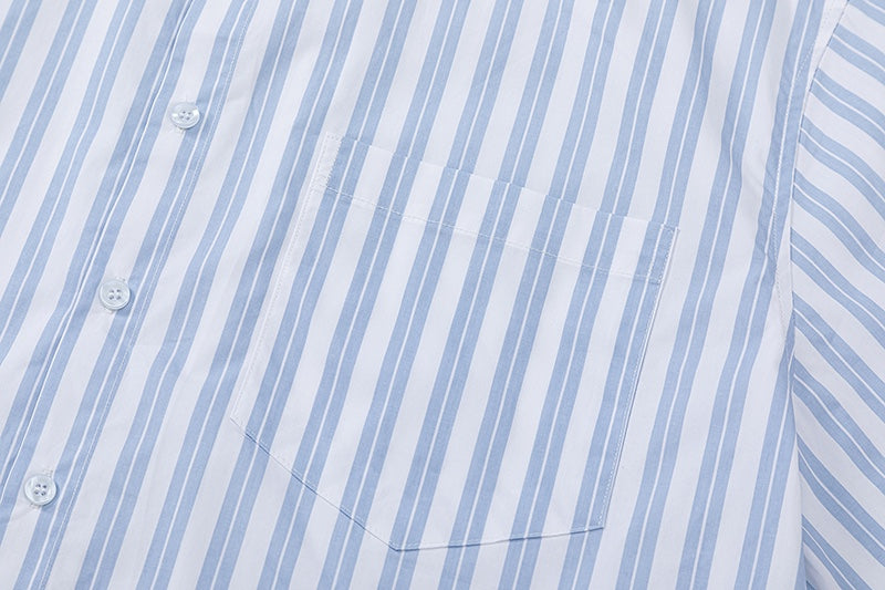 Unisex Short-Sleeve Striped Shirt