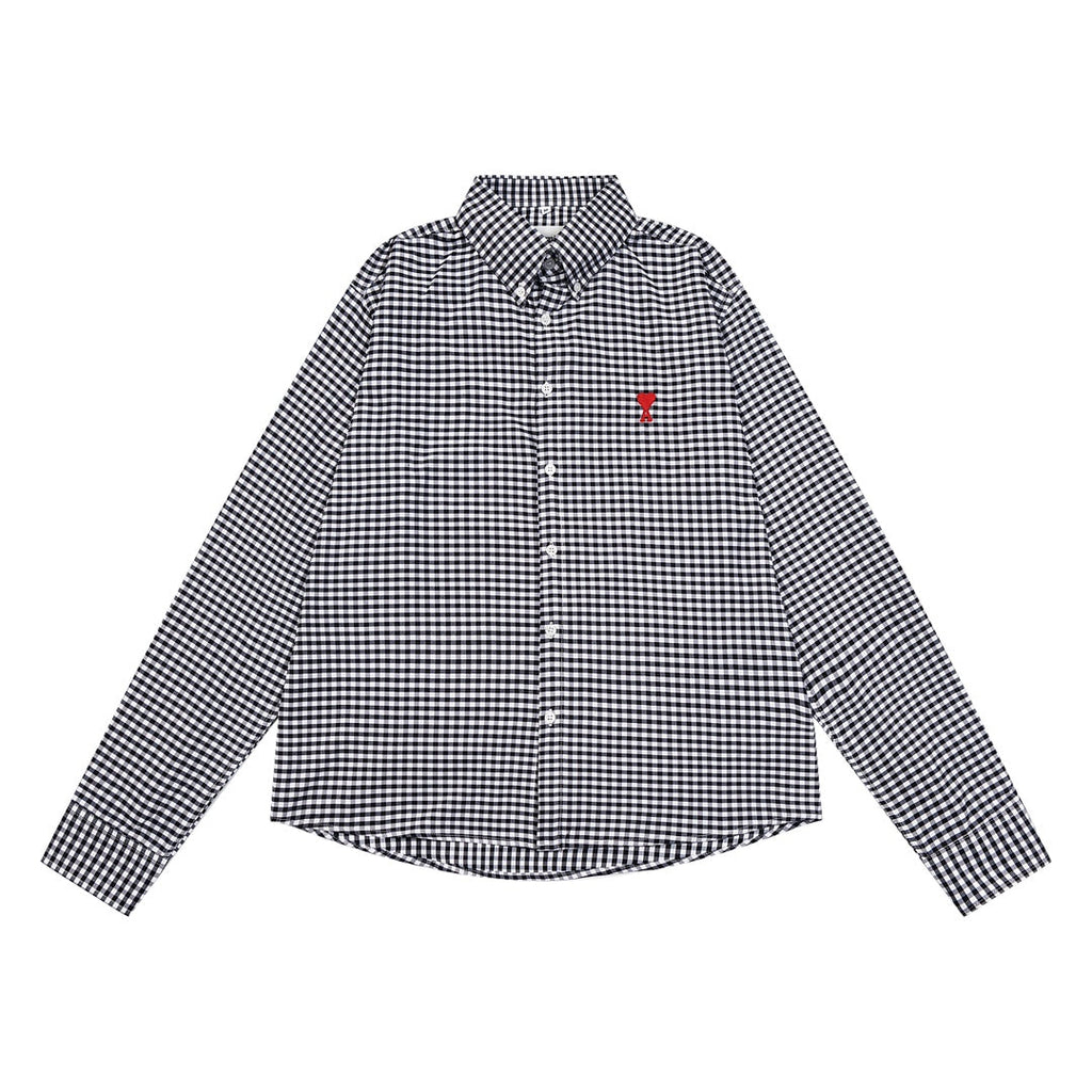 AMI PARIS Unisex Plaid Long-Sleeve Shirt