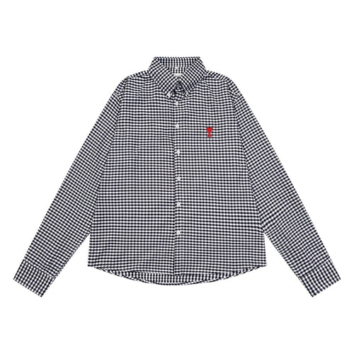 AMI PARIS Unisex Plaid Long-Sleeve Shirt